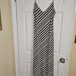 Ralph Lauren Black and White Striped Maxi Dress